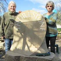 Geometric stone sculpture village waymarker stone - 37