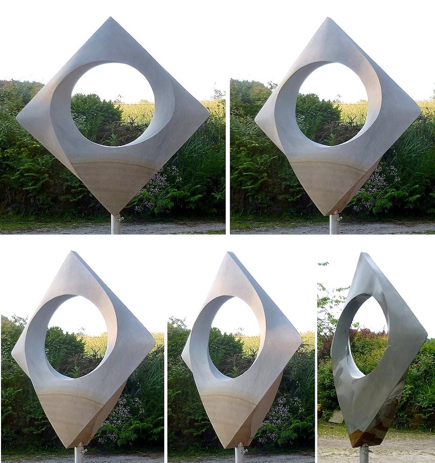 Geometric stone sculpture Square 2