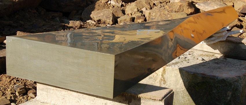 Geometric stone sculpture Blue Obelisk - main