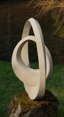 Geometric stone sculpture Möbius III