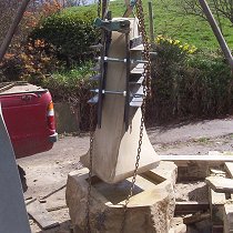 Geometric stone sculpture village waymarker stone - 31
