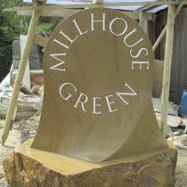 Geometric stone sculpture village waymarker stone - 38