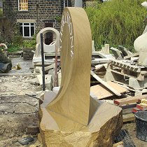 Geometric stone sculpture village waymarker stone - 39