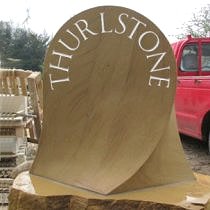 Geometric stone sculpture village waymarker stone - 40