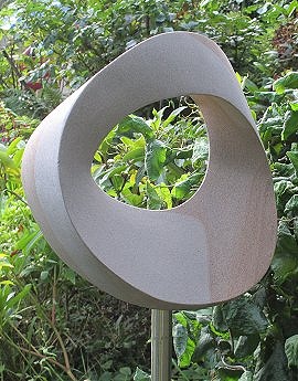 Geometric stone sculpture Möbius egg II
