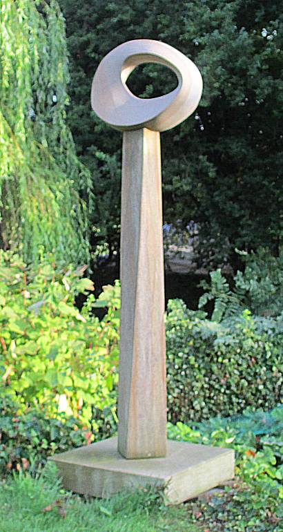 Geometric stone sculpture Möbius egg II