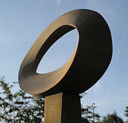 Geometric stone sculpture Möbius egg II