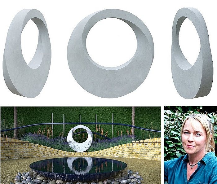 Geometric stone sculpture for RHS Hampton Court Flower Show