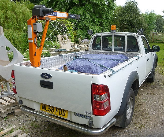 Geometric stone sculpture for RHS Hampton Court Flower Show